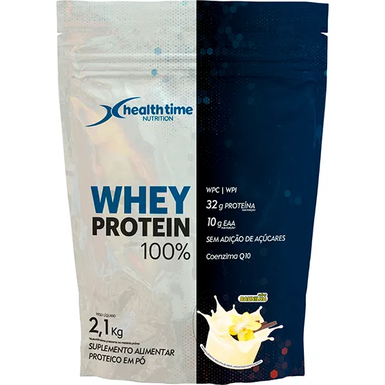 100% WHEY 2,1KG NOVO - HEALTH TIME - REFIL
